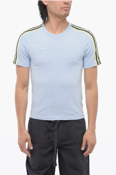 Adidas Originals Wales Bonner Crew-neck T-shirt With Contrast Bands In Blue