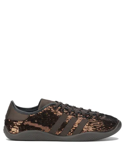 Adidas Originals Adidas X Wales Bonner X Wales Bonner Karintha Sequin And Satin Sneakers In Brown