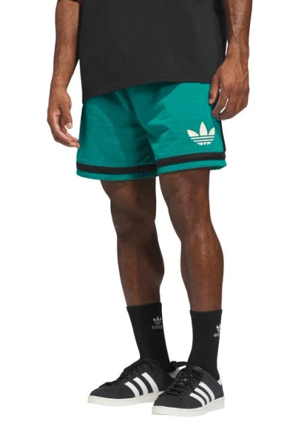 Adidas Originals Warp Knit Mesh Basketball Shorts In Blue