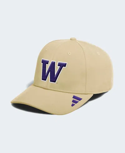 Adidas Originals Washington Huskies 2026 Sideline Flex Structured-fit Embroidered-applique Baseball Cap In Neutral