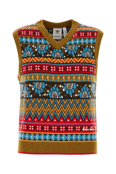 Adidas Originals Adidas Embroidered Acrylic Blend Adidas X Wales Bonner Vest In Multi