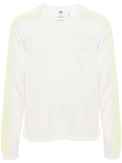 Adidas Originals X Wales Bonner 3-stripes Logo T-shirt In White
