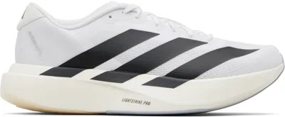 Adidas Originals Adidas Adizero Evo White Sneakers With Signature 3-stripes In Gray