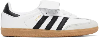 ADIDAS ORIGINALS WHITE & BLACK SAMBA LT SNEAKERS