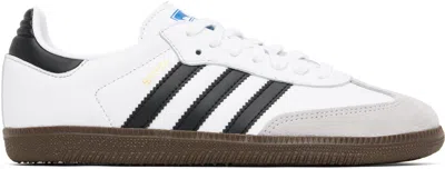 ADIDAS ORIGINALS WHITE & BLACK SAMBA OG SNEAKERS