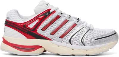 Adidas Originals White & Red Adistar Control 5 Sneakers In Multi