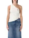 Adidas Originals Asymmetric One-shoulder Top In White