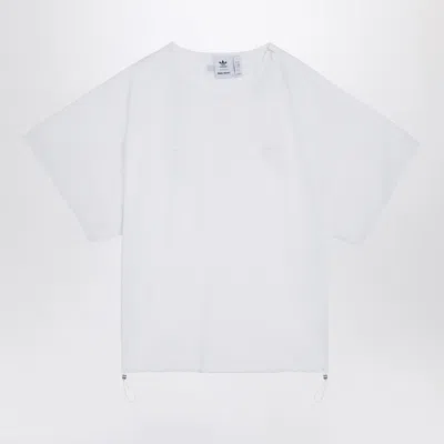 Adidas Originals White Cotton T-shirt With Drawstring