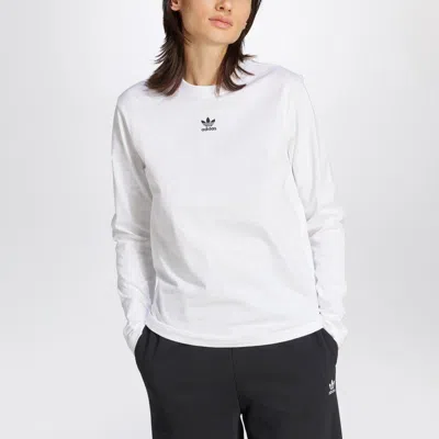 ADIDAS ORIGINALS ADIDAS ORIGINALS  WHITE LONG-SLEEVED ESSENTIALS T-SHIRT