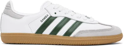 Adidas Originals White Samba Og Sneakers In Ftwr White / Collegi