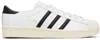 Adidas Originals Superstar Vintage Ostrich-effect Leather Sneakers In White