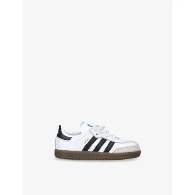 ADIDAS ORIGINALS WHITE/BLK KIDS' SAMBA OG LEATHER LOW-TOP TRAINERS EUR 25.5 /8 UK