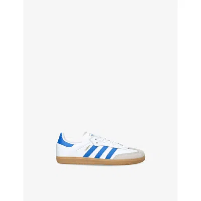 ADIDAS ORIGINALS KIDS' SAMBA OG LEATHER LOW-TOP TRAINERS WHITE/NAVY EUR 31.5 /13 UK
