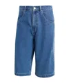 Adidas Originals Adicolor Denim Firebird Shorts In Blue
