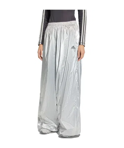 Adidas Originals Wide Leg Track Pants In Silver