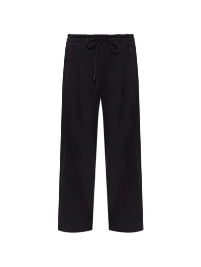 Adidas Originals Wide-leg 3-stripes Track Pants In Black