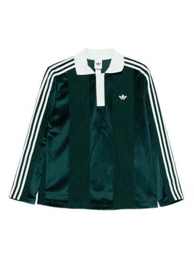 Adidas Originals Winterised Soccer Polo Top In Green