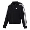 Adidas Originals (wmns) Adidas 3-stripes French Terry Bomber Full-zip Hoodie Jackets 'black White'