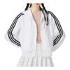 Adidas Originals (wmns) Adidas 3-stripes French Terry Bomber Full-zip Hoodie Jackets 'white'
