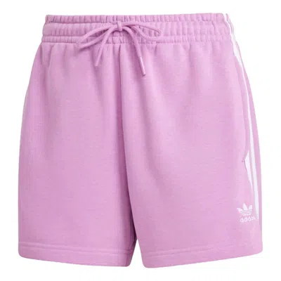 Adidas Originals (wmns) Adidas 3-stripes French Terry Shorts 'purple' In Pink