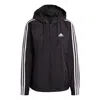 Adidas Originals (wmns) Adidas 3-stripes Hooded Windbreaker Jacket 'black White'