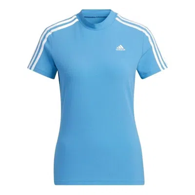 Adidas Originals (wmns) Adidas 3-stripes Mock Neck T-shirt 'blue White'