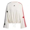 Adidas Originals (wmns) Adidas 3-stripes Sweatshirt With Chenille Flower Patches 'chalk White'