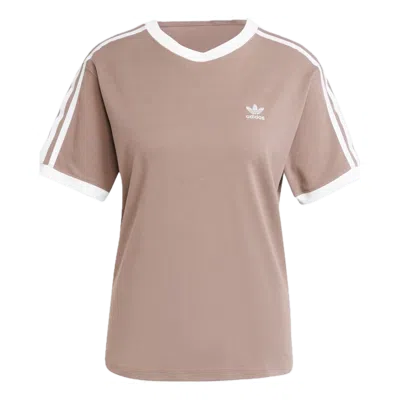 Adidas Originals (wmns) Adidas 3-stripes T-shirt 'brown' In Multi