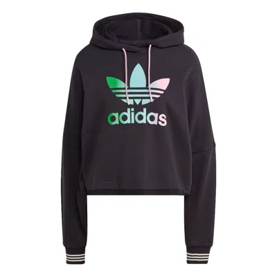 Adidas Originals (wmns) Adidas Adicolor 70s Cropped Hoodie 'black' In White
