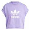Adidas Originals (wmns) Adidas Adicolor Classics Short Trefoil T-shirt Asia Sizing 'purple White'