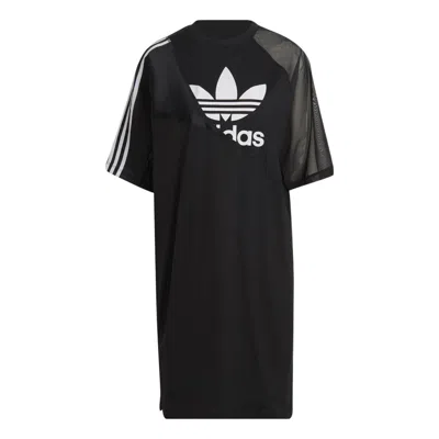Adidas Originals (wmns) Adidas Adicolor Split Trefoil T-shirt Dress Asia Sizing 'black White'