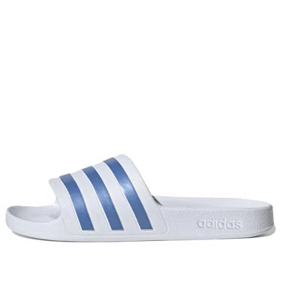 Adidas Originals (wmns) Adidas Adilette Aqua Slides 'white Blue'