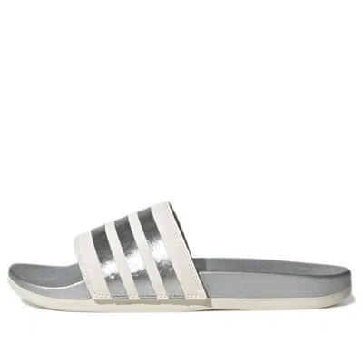 Adidas Originals (wmns) Adidas Adilette Comfort Slide 'white Matte Silver'