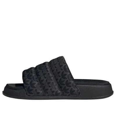 Adidas Originals (wmns) Adidas Adilette Essential Slides 'trefoil Monogram Black'