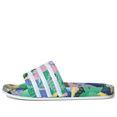 Adidas Originals (wmns) Adidas Adilette Flowers Slippers 'red Blue Pink' In Multi