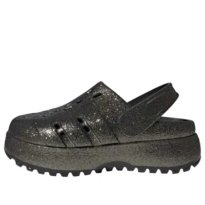 Adidas Originals (wmns) Adidas Adilette Platform Clog 'core Black' In Blue