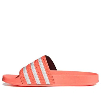Adidas Originals (wmns) Adidas Adilette Slides 'semi Flash Orange' In Red