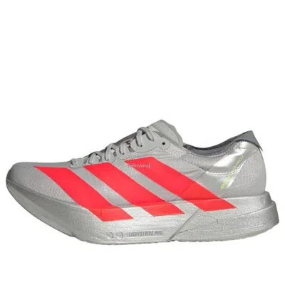 Adidas Originals (wmns) Adidas Adizero Adios Pro 4 'silver Metallic Lucid Red' In Gray