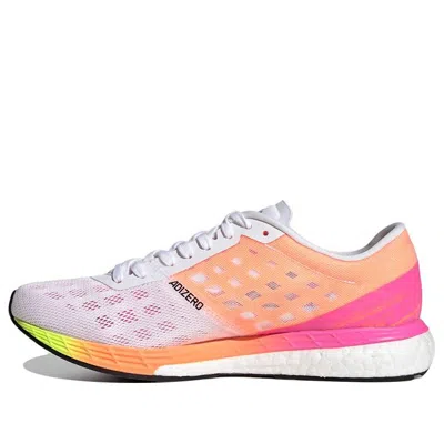 Adidas Originals (wmns) Adidas Adizero Boston 9 'white Screaming Pink' In Multi