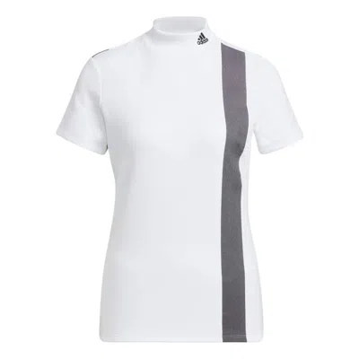 Adidas Originals (wmns) Adidas Aeroready 3-bar Mock Neck Shirt Asia Sizing 'white Black'