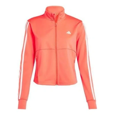 Adidas Originals (wmns) Adidas Aeroready Train Essentials 3-stripes Track Top Asia Sizing 'pink' In Orange