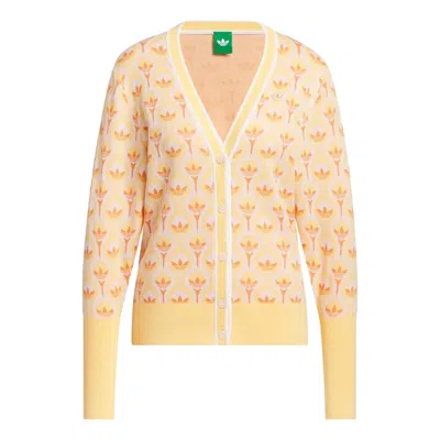Adidas Originals (wmns) Adidas All Over Cardigan 'white Ice Tangerine' In Orange