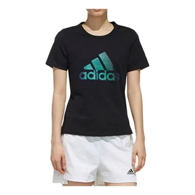 Adidas Originals (wmns) Adidas Alphabet Logo Printing Sports Short Sleeve Black