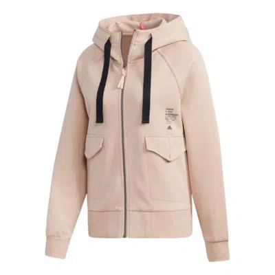 Adidas Originals (wmns) Adidas Alphabet Print Zip Up Hoodie 'pink'