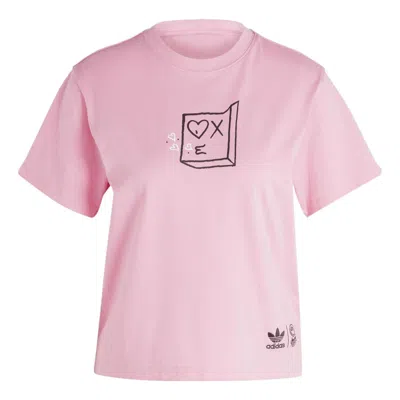 Adidas Originals (wmns) Adidas Andre Saraiva T-shirt 'pink Black White'