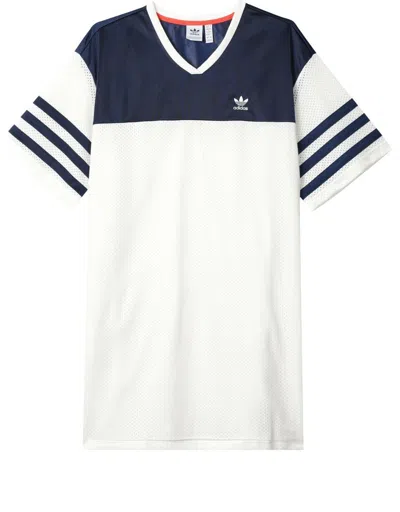 Adidas Originals (wmns) Adidas Basketball Shirt Dress (asia Sizing) 'white Blue' In Multi