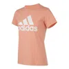 Adidas Originals (wmns) Adidas Bl T Logo Printing Round-neck Pink/red In Pink