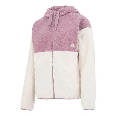 Adidas Originals (wmns) Adidas Bos Fleece Jacket 'purple White' In Multi