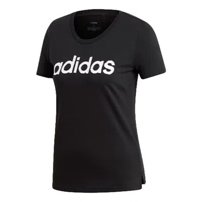 Adidas Originals (wmns) Adidas Brush Effect Logo Graphic T-shirt 'black White'