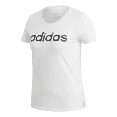 Adidas Originals (wmns) Adidas Brush Effect Logo Graphic T-shirt 'white Black'